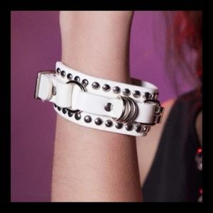 ❗️NEW❗️Punk Edgy White Leather Studded Bracelet
